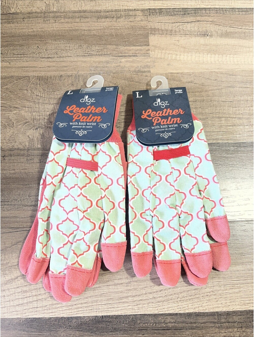 2 New Digz Leather Palm Gardening Gloves Women’s Large